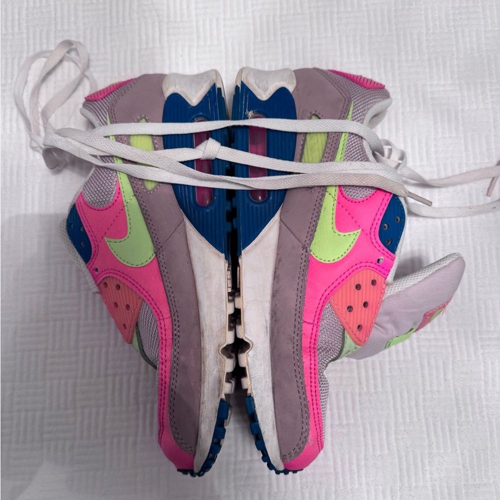 Nike Pink and Blue Sneakers with Chunky Design